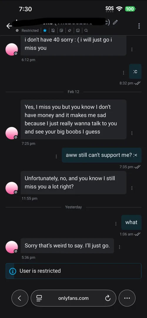 “i can’t see your boobs so now i’m soooo sad!!!!!”  by kittensburnbook