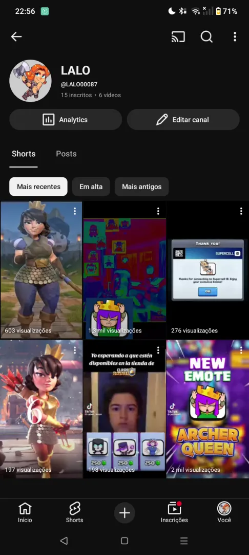 I changed the name of my channel, rename it lalo. posted by [deleted]