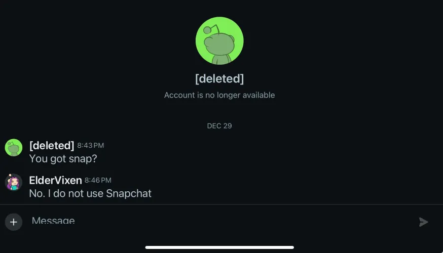 I didn't realize this was a thing… Setting up a profile to ask an inane question then deleting it after. by ElderVixen