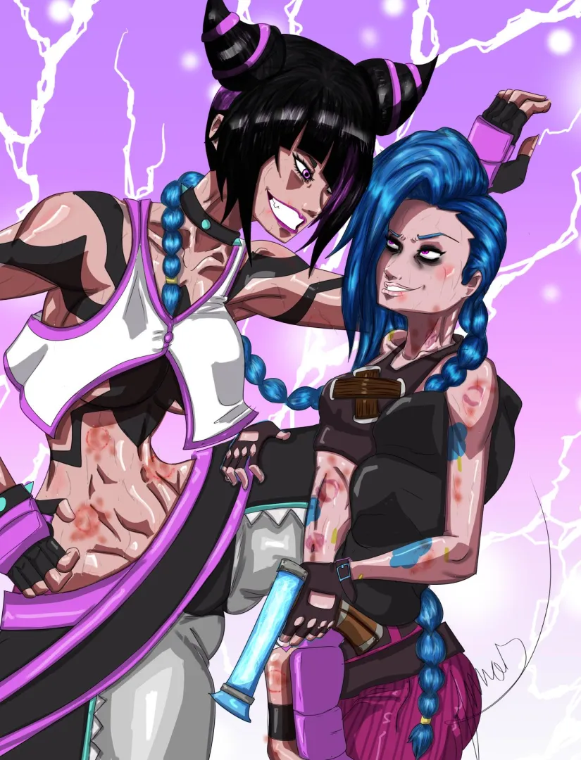 I don't remember if I posted this one here yet. But, well. Juri and Jinx crossover! (Art by me: JunasArts) posted by KurtValentinne666