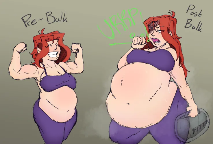 I dont think she knows the difference between bulking and just getting fat xd - art by me :3 by DioBravo9