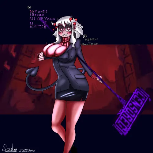 I drew modeus with [censored] by GMhunter002