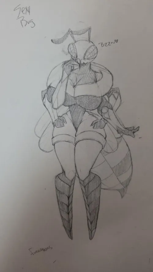 I drew my first sexy bee by Anti_Spedicy