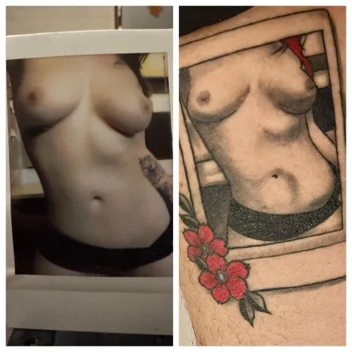 I had my favorite nudie Polaroid tattooed on my forearm by JohnTheNinha_