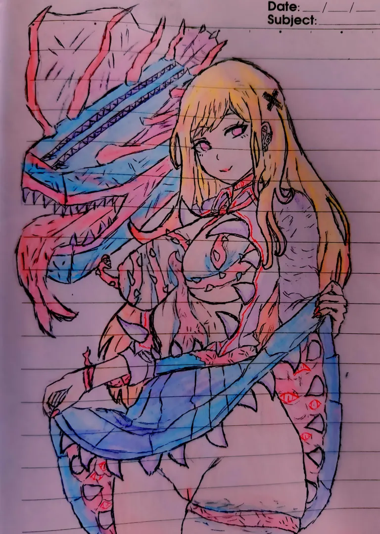 I just came up with an idea: I'll post my drawing and ask people to write a story about it using a keyword I provide. And today's keyword is: parasite posted by meo-meo-god