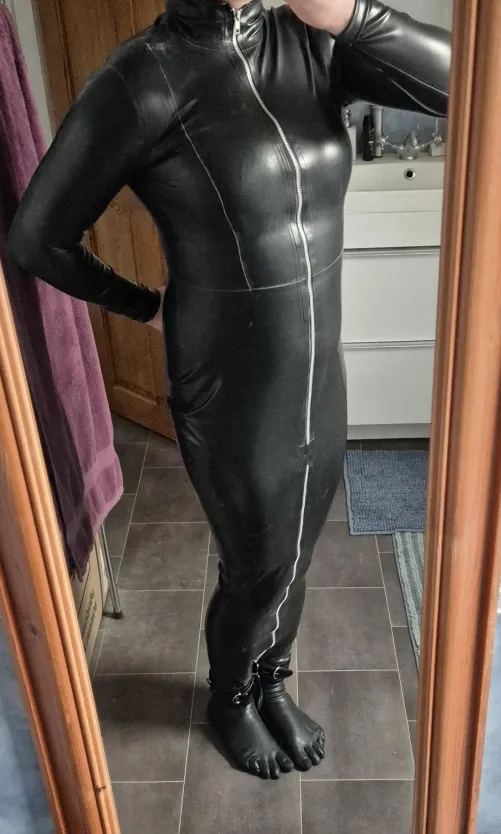 I love having a nap in my tight Hobble Dress - locked the lower zip to ankle cuffs too by Justa-2nd-profile