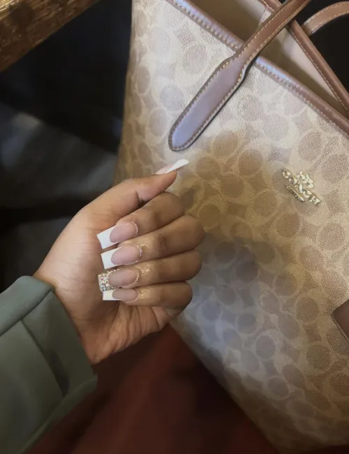 i love me a french tip‍ it just gives classy ugh by princessxostunna