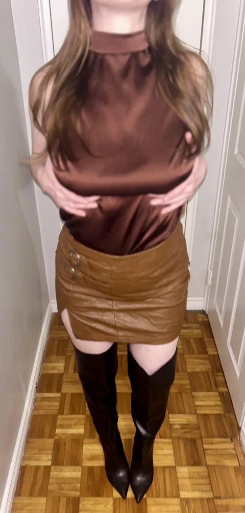 I need a leather skirt in every colour by BulgingCowboy