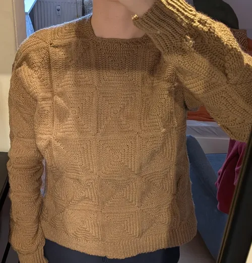 I spent two years making this granny square sweater and I hate how bulky and boxy and stiff and thick it is, what do I do by jingleheimerschitt