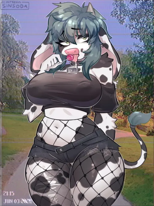I was relaxing at the park when I saw a goth cowgirl who was dressed very skimpy. It was the first time I had been attracted to an anthro, and I think she could tell. She came over and offered me her lollipop, but when I licked it we swapped bodies! (RP) by swapping_bodyswap