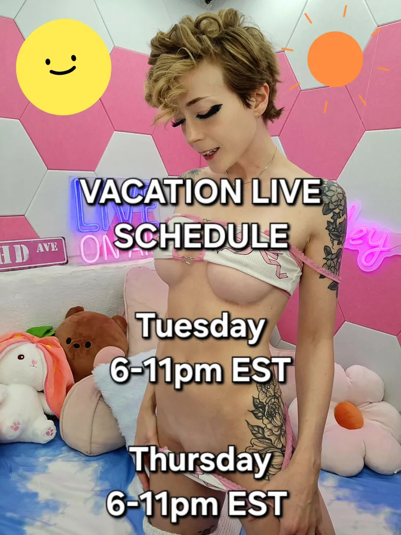 I'll be going live with @ChibiCyriis for super special vacation streams  If you want some tropical custom content, get it to us in the next few days!  Raunchy sex tapes will be available when we get back or for $50 ahead of time as a sale!  LINKS in com posted by littlerosexo