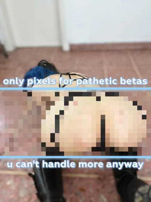 imagine thinking a beta like you deserves a pixel-free view by pixelmelonpan