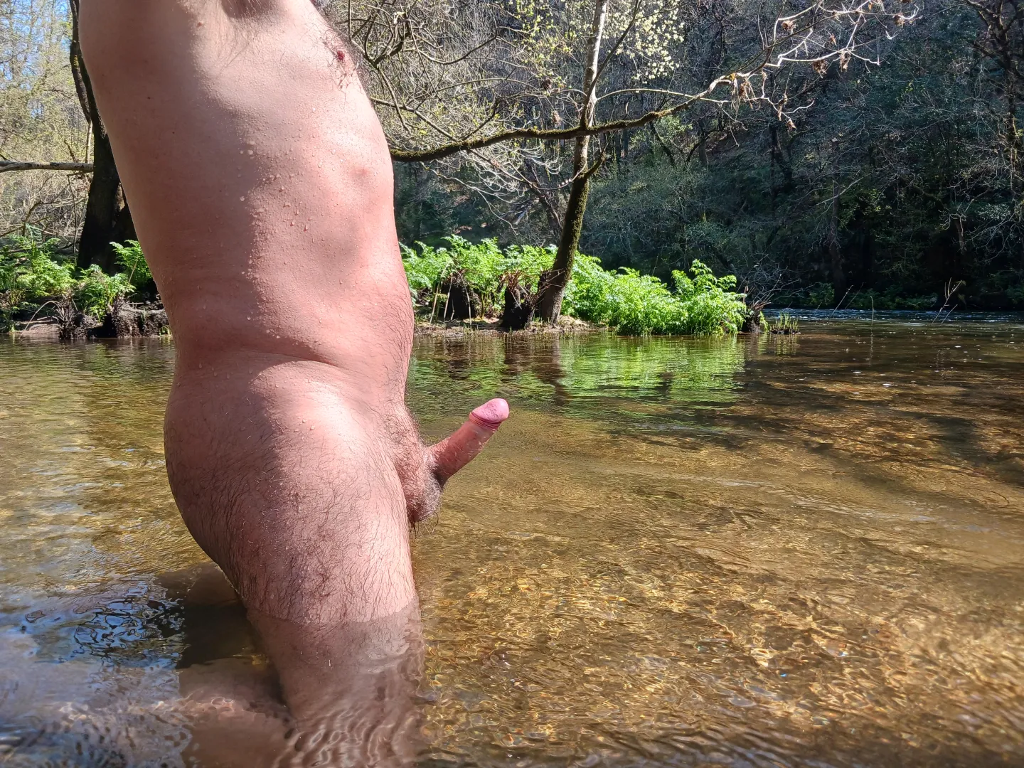 In the river. Spring boner time posted by nudebodytime