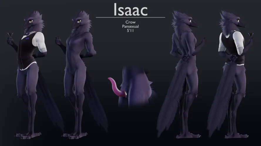 Isaac, The Bar Crow - Ref Sheet (ruaidri) [M] by Olive-The-Otter
