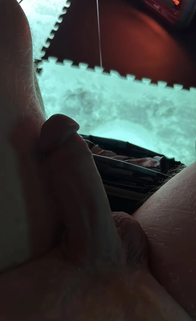 It was too hot in the tent while ice fishing. posted by Soggy-Nectarine-8114