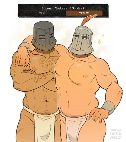 It's always fine to summon Tarkus and Solaire during difficult bossfights ! by Normal_Equivalent_11