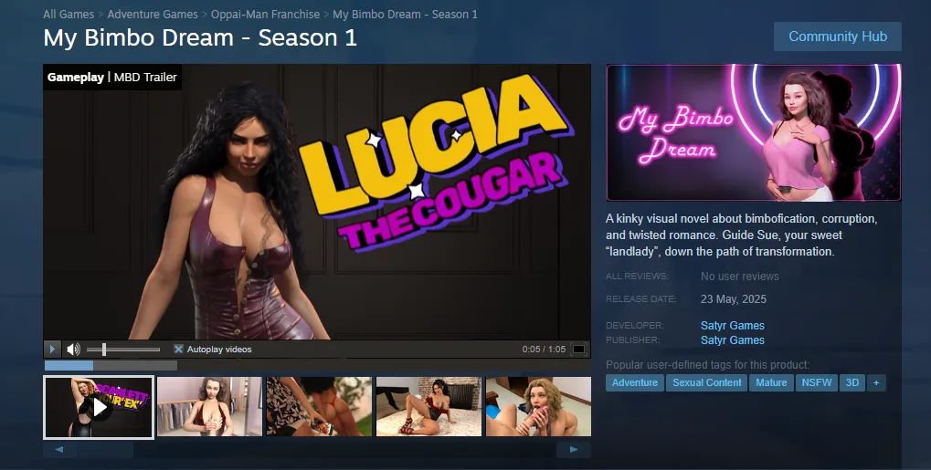 It’s Official: MBD Launches May 23rd! Wishlist It NOW! (My Bimbo Dream) [Satyr Games] posted by Miss-Wonderland