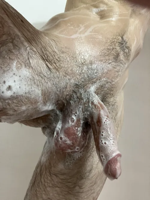 I've always been soooo turned on by soapy shower pics! I wanted to see what my fat cock would look like in one  by YourStellarStar