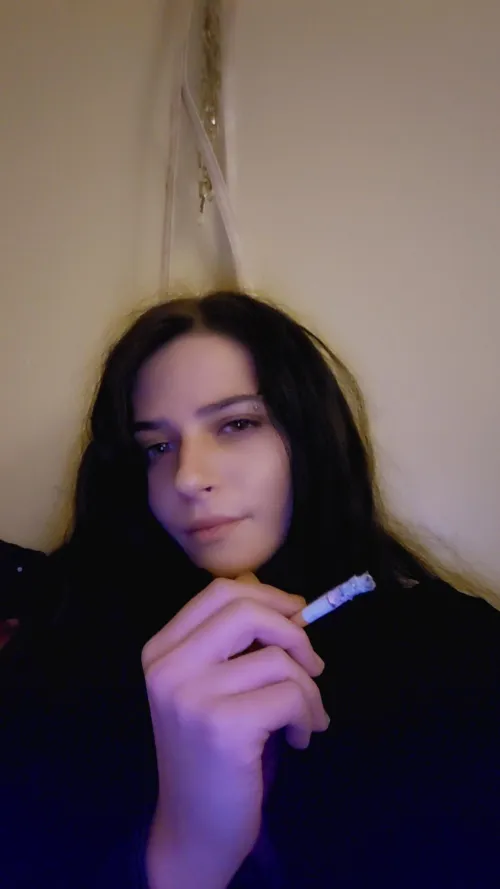 Ive been smoking since I was 11 im almost 30 now. No plans of stopping either. Plus why should I stop when I look this sexy while I smoke? Haha by Fit-Minimum8467