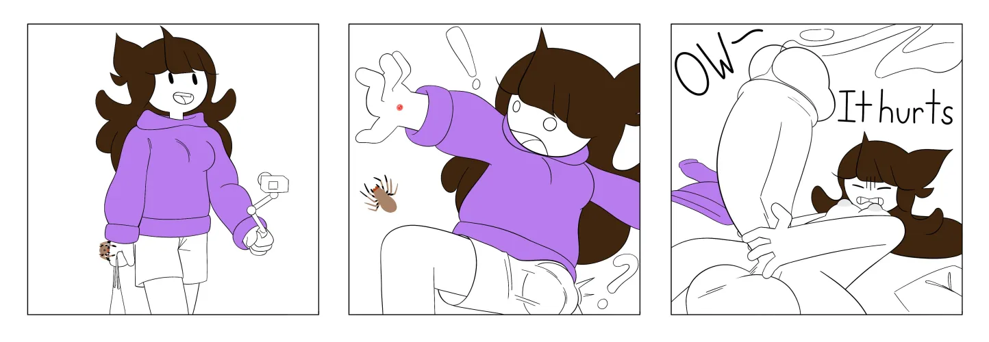 Jaiden gets bit (u/mindlesscomic) by mindlesscomic