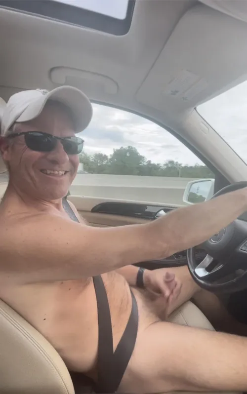 Jerking off completely naked while driving is so much fun by Cgbnow