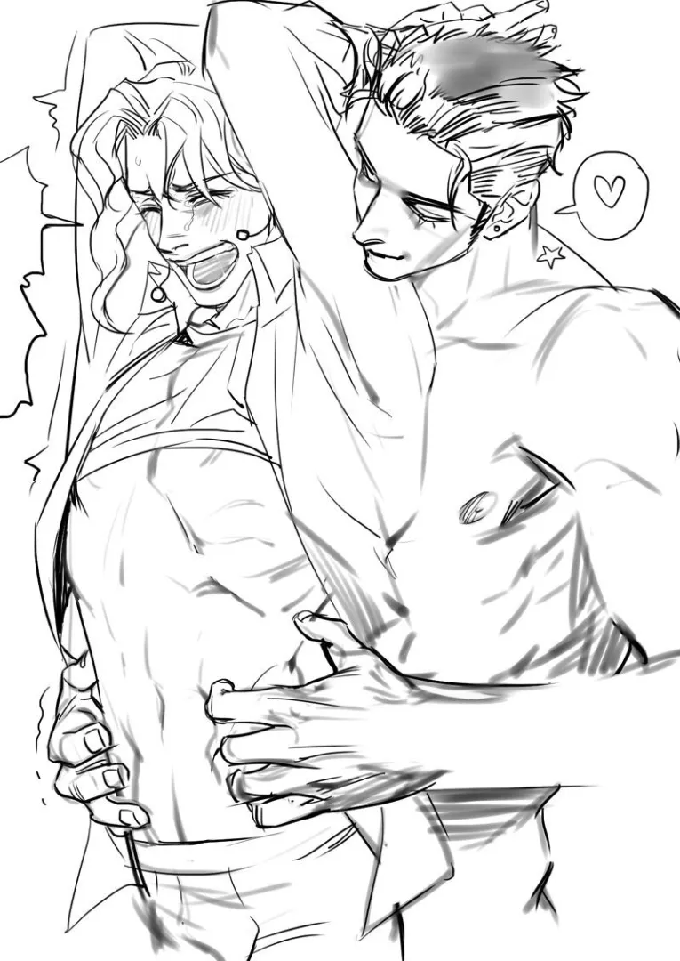 [JJBA Part 3] I stumbled across this JotaKak tickling art on Tumblr and had to share it! posted by SaoriShun