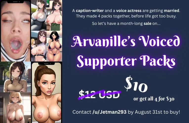 Jordan & Arvanille's Collab Sale: our voiced packs for $10, or 4 for $30 by jetman293
