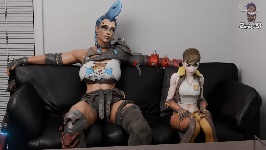 JQ and dva going in for some kind of interview, wish them luck! (OC, Zinker61) by DiesNahts