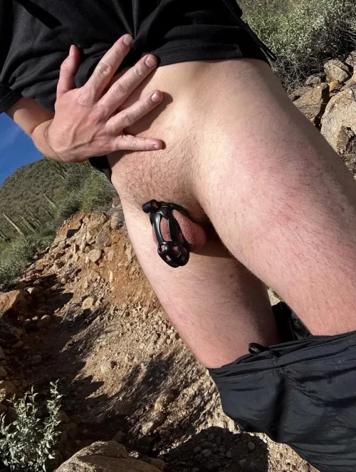 Just a caged boy on a hike by Lockedstatus