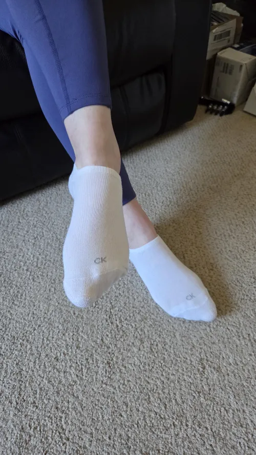 Just some really cute white socks for you that I love wearing by leggingsgirl15