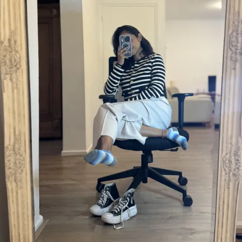 Just wanted to show my blue socks by isa_stillsinning