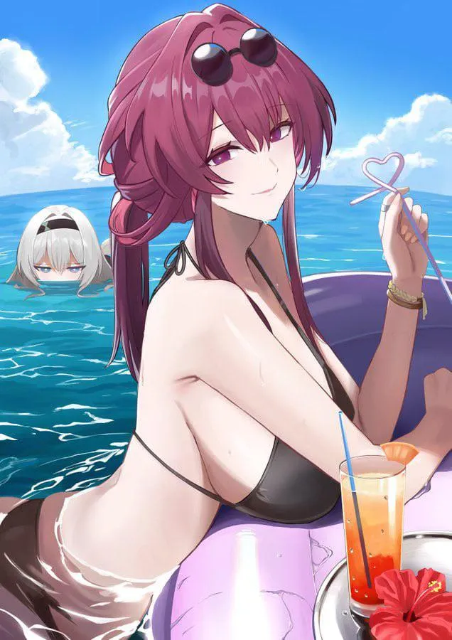 Kafka with drink and Firefly (manji_illust) posted by MellowTidex