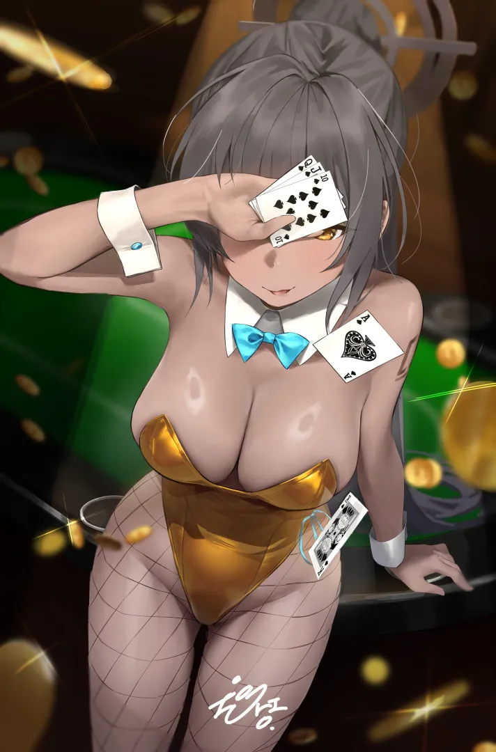 Karin unlocked the Golden Bunnysuit (@not_forever2w) [Blue Archive] posted by llamanatee