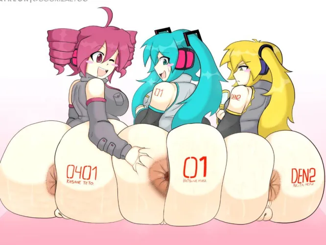Kasane Teto, Hatsune Miku, & Akita Neru (cookizalt00) [Vocaloid] by bloomingmilahx