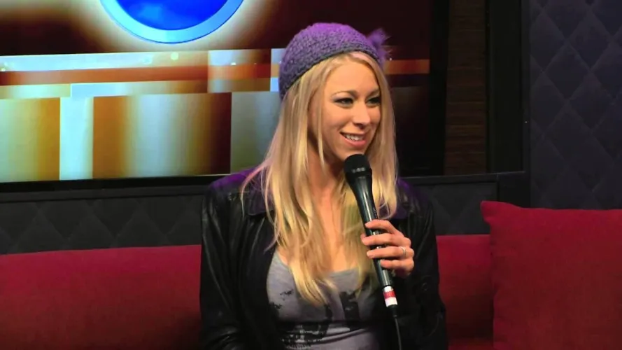 Katie being interviewed by SarasCaptions