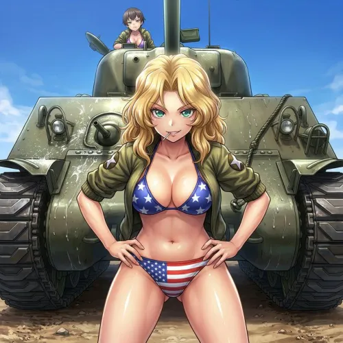 Kay and Naomi [Girls Und Panzer] by xdragon2k