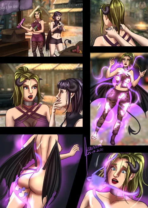 Kayla was helping Molly, but then she decided to have some fun while at it! by izanamiinblueart