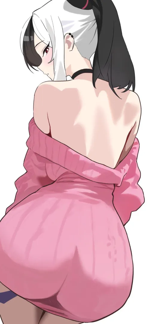 Kayoko Backside in a Pink Sweater Dress [Blue Archive] posted by sd6636