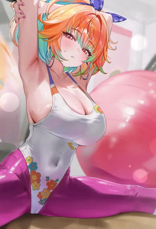 Kiara doing yoga [Hololive] by xSaviour_N