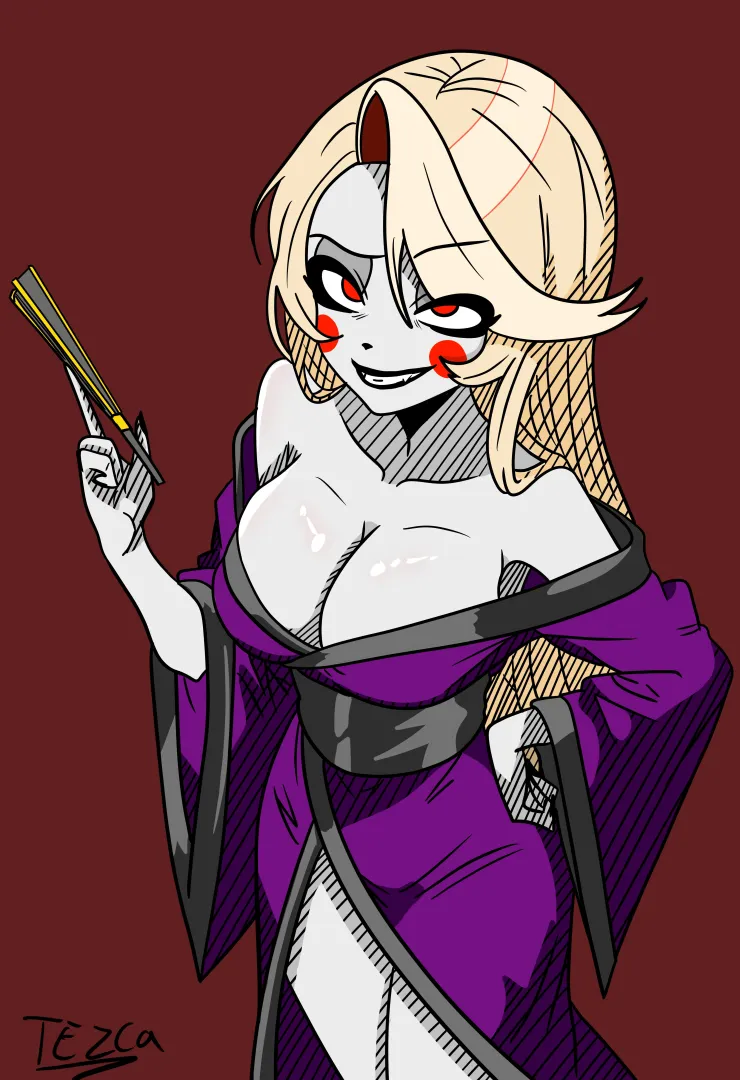 Kimono Charlie (TezcaArt) Commissioned by Maurishimoo on Bsky posted by Tezcatolipoca