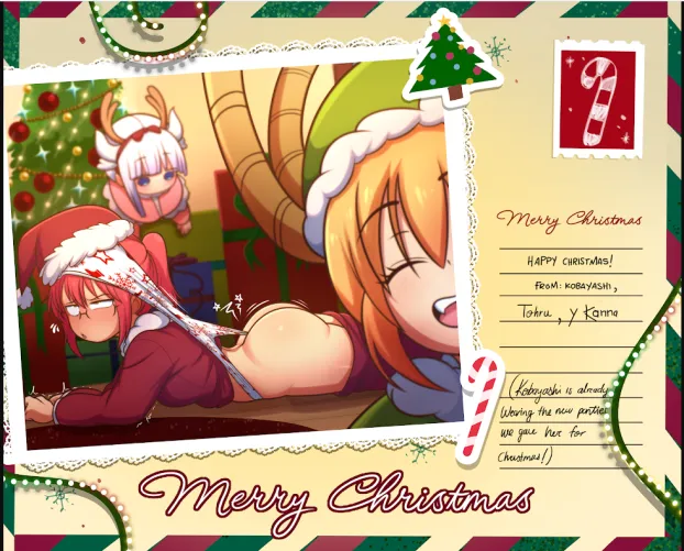 kobayashi wedgie christmas with christmas card by Fair_Championship471