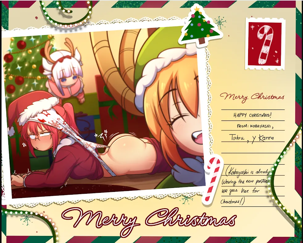 kobayashi wedgie christmas with christmas card posted by Fair_Championship471