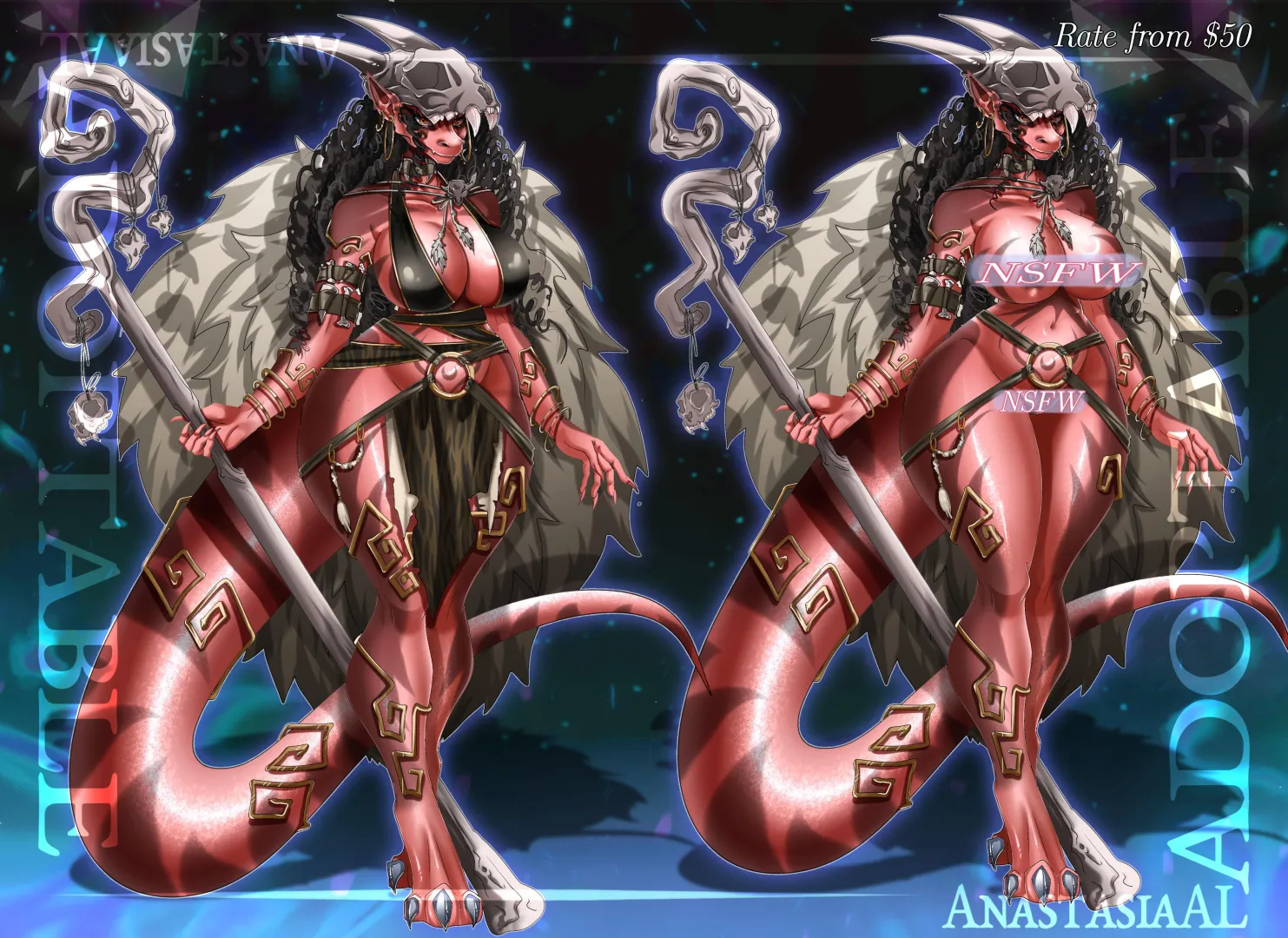 Kobold Shaman - my art (Adoptable) posted by Anastasia_AriaL