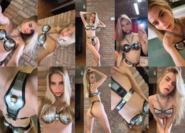 Ksenia in full chastity gear posted by lanfeust97