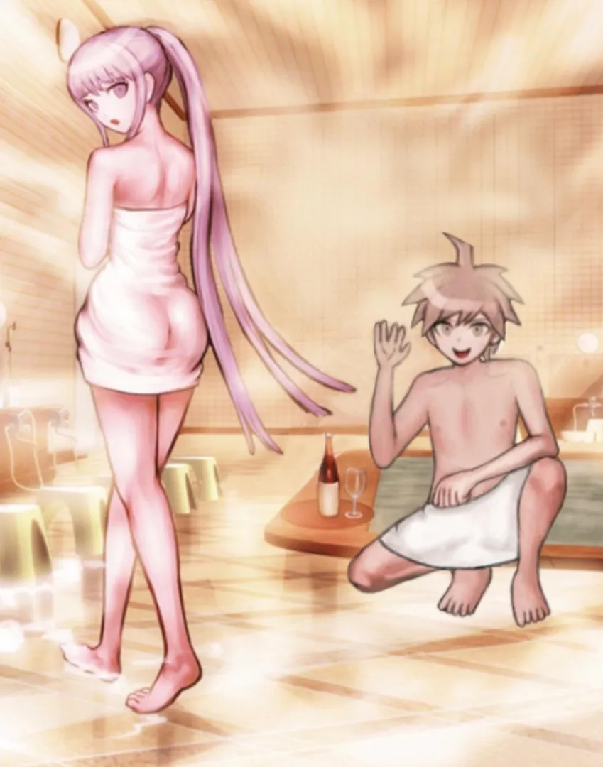 Kyoko and Makoto bathing together in the bathhouse posted by Certain_Motor9076