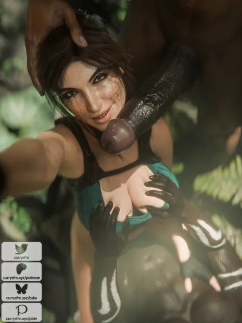 Lara doing favors for the natives (currysfm) by Poke-Oji
