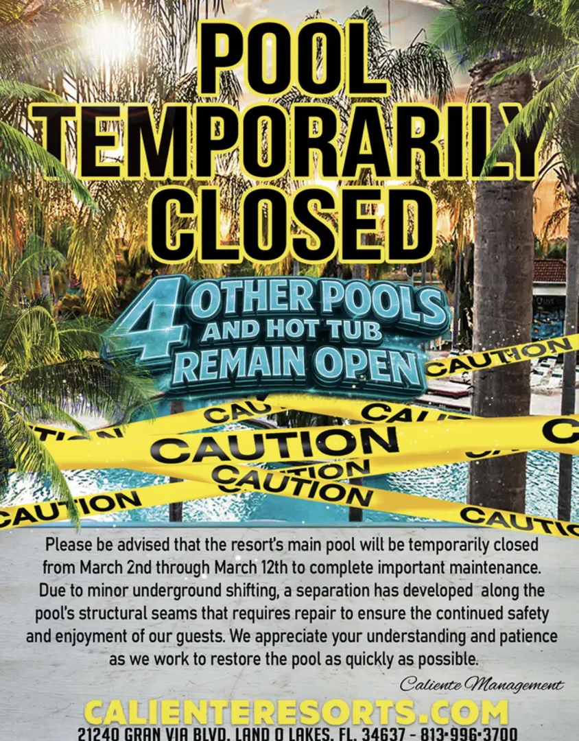 Large pool closed (cold anyways) 3/2-3/12 posted by livinonaprarie