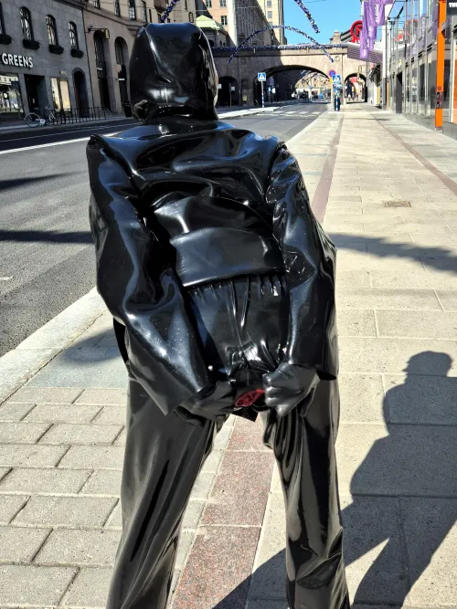 Layers of latex, including my catsuit with integrated vaginal and anal condoms! by LatexLovingLady