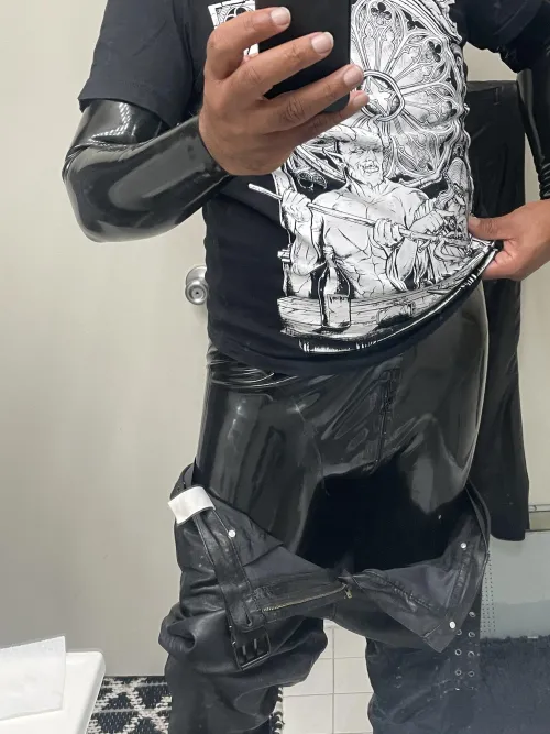 Leather jeans over latex by Ok_Lime2251