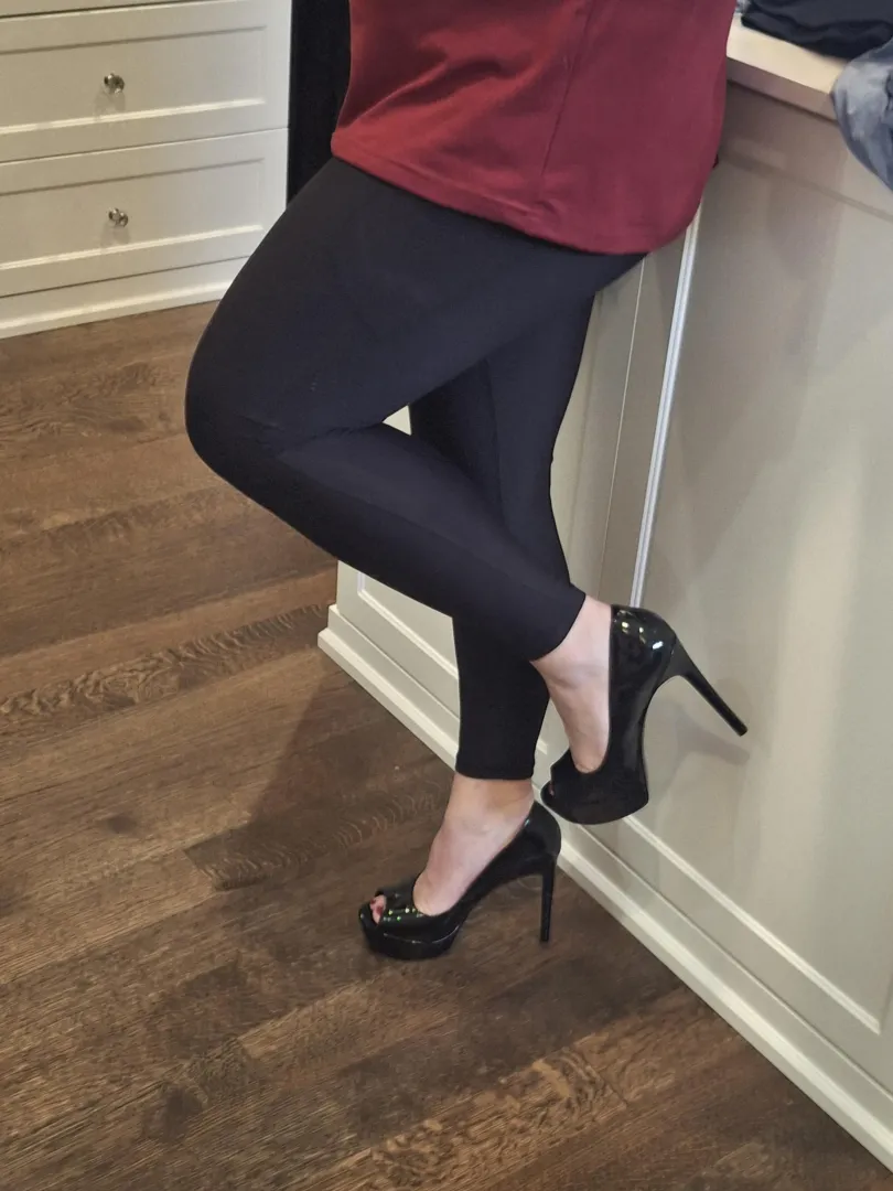 Leggings and heels. There's no better combo! posted by KMillMILF